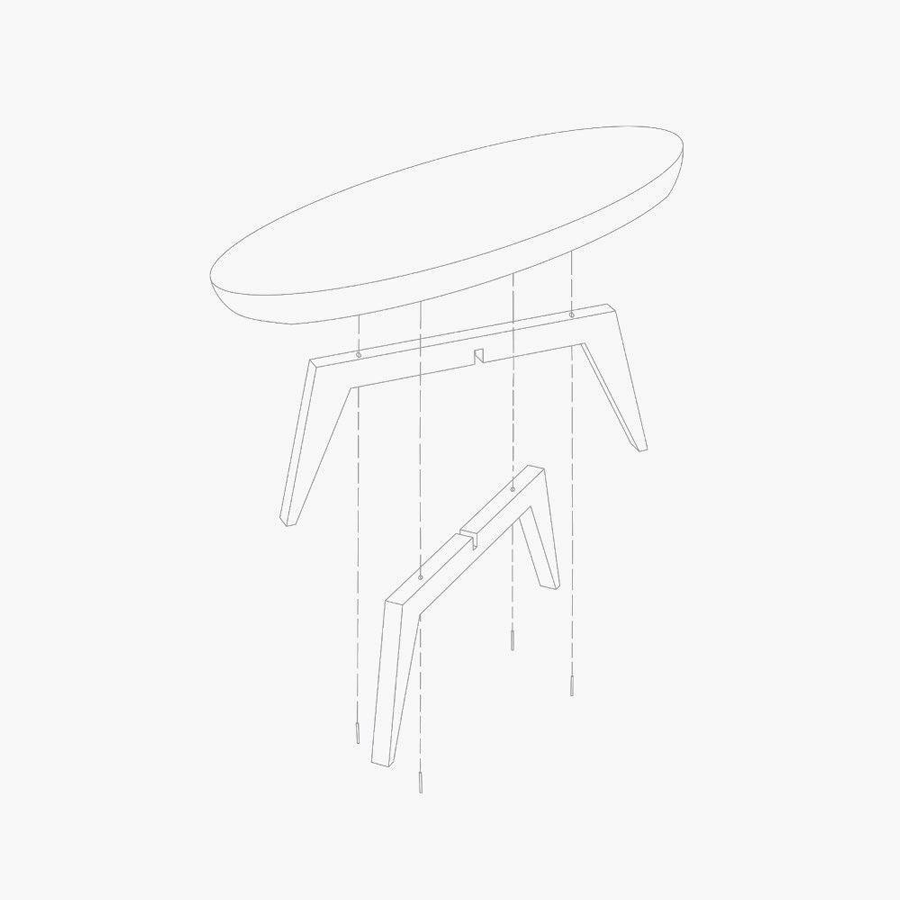 Assembly B59 Black surfboard table